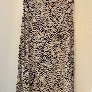 Brandy Melville Beige & Black Leopard Midi Skirt